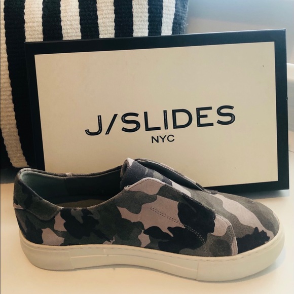 J Slides Grey Camo Alara Suede Slides - Picture 6 of 9